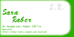 sara raber business card